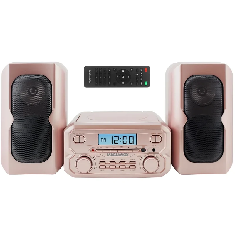 Magnavox MM435M2-RG CD Shelf FM Radio Bluetooth Remote Rose Gold