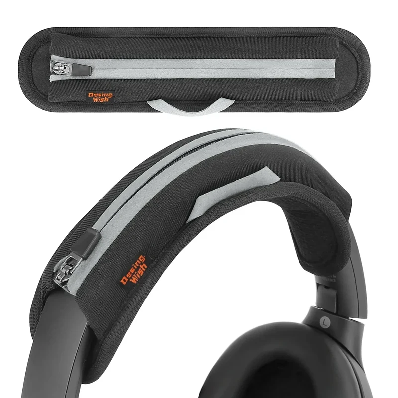Desing Wish Universal Replacement Headphone Headband Cover, Headband Cushion Pad Cover Compatible with Sony, Bose, Beats, JBL Head Band Protector for Noise Canceling Stereo Headset (Black)