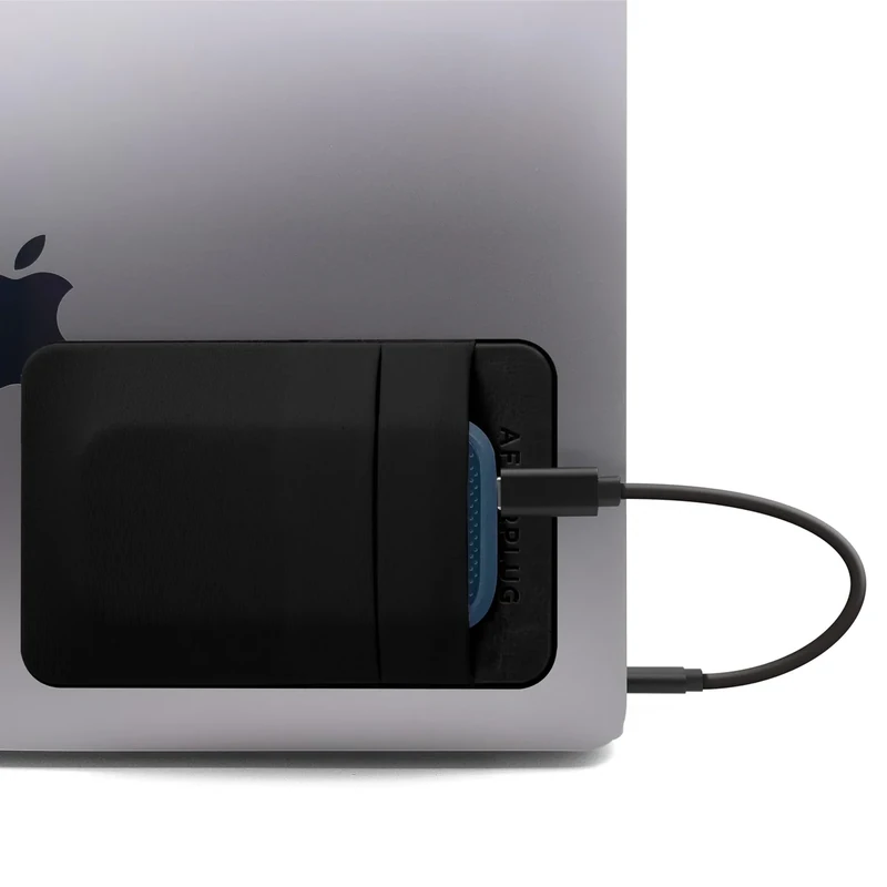 Afterplug 2-Pocket Adhesive Pouch - Fits SSD, Mouse, USB - Black - Image 1