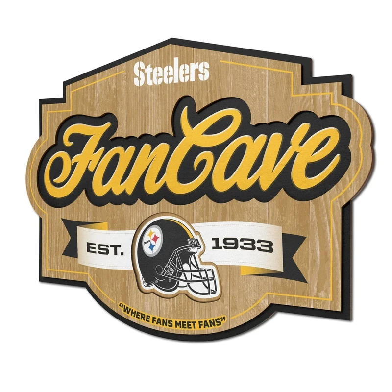 YouTheFan NFL Pittsburgh Steelers Fan Cave Sign