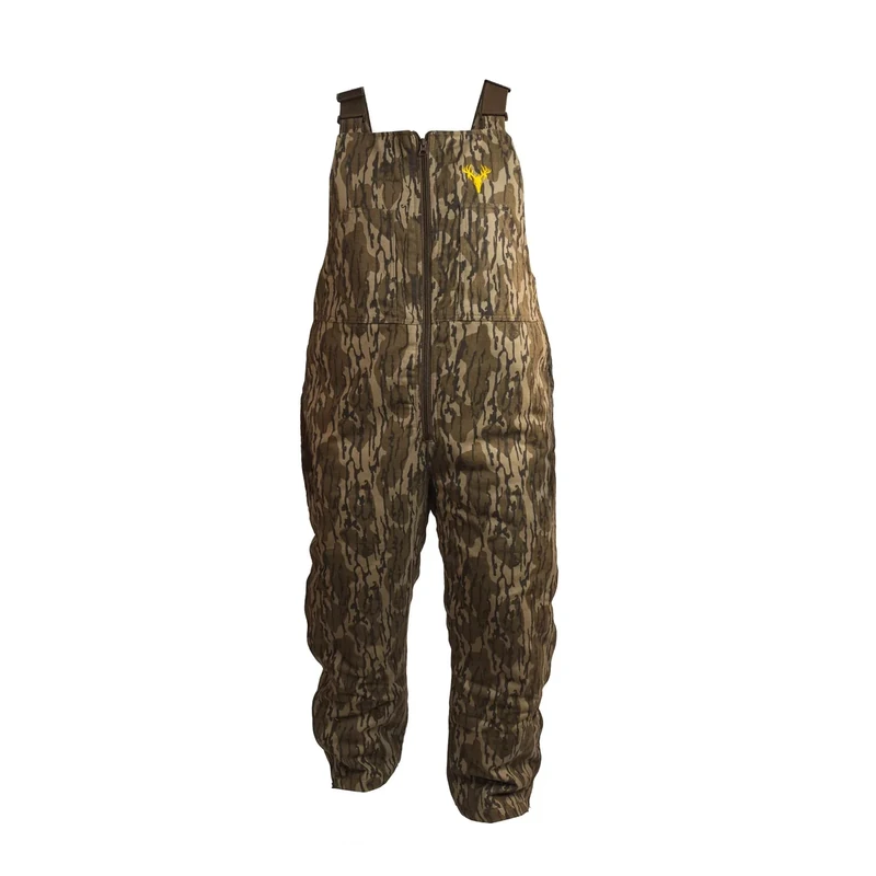 HOT SHOT Youth Insulated Camo Bib, Adjustable Height, Leg Zippers, MO Original Bottomlands Camo - Designed for All Day Comfort, Medium
