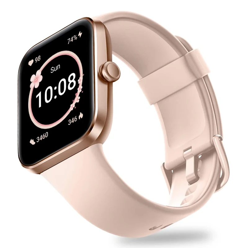 OCTANDRA Go VeryFit 1.69" Smart Watch - Heart Rate Blood Oxygen Saturation Sleep Monitor - Step Counter Pedometer - 5ATM Exercise Activity Fitness Tracker Watches for Men Women (ID207) (Pink) - Image 1