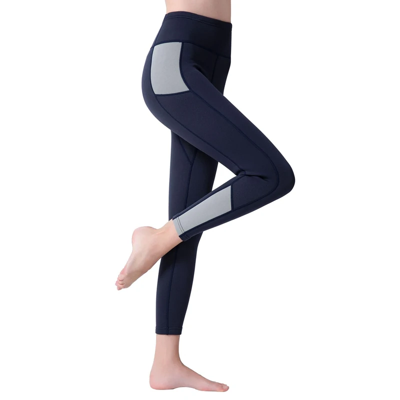 GoldFin Wetsuit Pants Womens, 2mm Neoprene Pants Keep Warm for Water Aerobics Diving Swimming Surfing Kayaking Boating (Navy, XL)