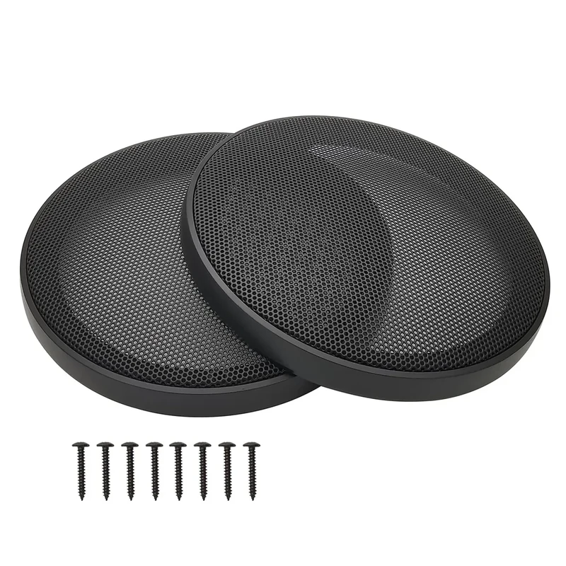 Fuhengli 6" Speaker Grill Covers, Car Speaker Subwoofer Guard Protector, ABS Plastic Frame with Metal Mesh, Black - 2Pcs