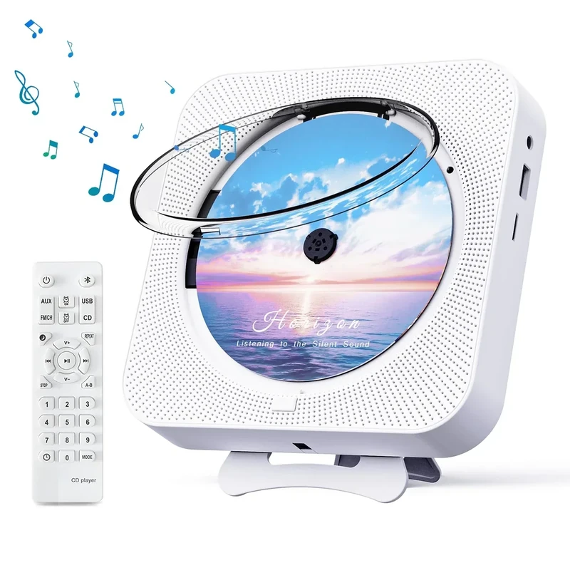 MICOCIOUS Bluetooth CD Boombox - Remote, Timer, LED Display, FM Radio