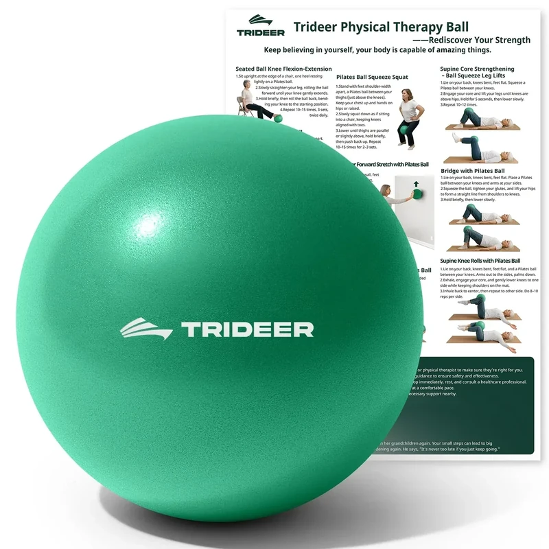 Trideer Exercise Balls Physical Therapy, 9 Inch Pilates Ball Between Knees for Physical Therapy, Mini Exercise Ball - Yoga Ball, Small Workout Balls for Core Strength and Back Support
