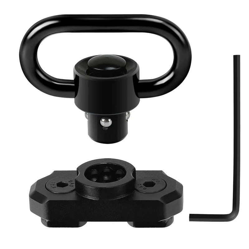 REERON 2 Point Sling & Mount - Adjustable Extra Long Two Point Traditional Rifle Sling with 2 Pack 1.25" QD Swivels Mounts for M-Rail (1 Pack 8 Point Fixed Mount)