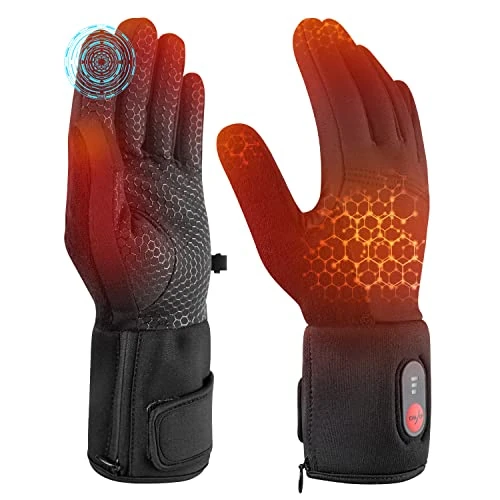 Upgraded Heated Glove Liners for Men & Women, Thin Rechargeable Gloves with Graphene Heating, Touchscreen Compatible, Fast Charge, Long Lasting Warmth for Winter Sports & Outdoor Use