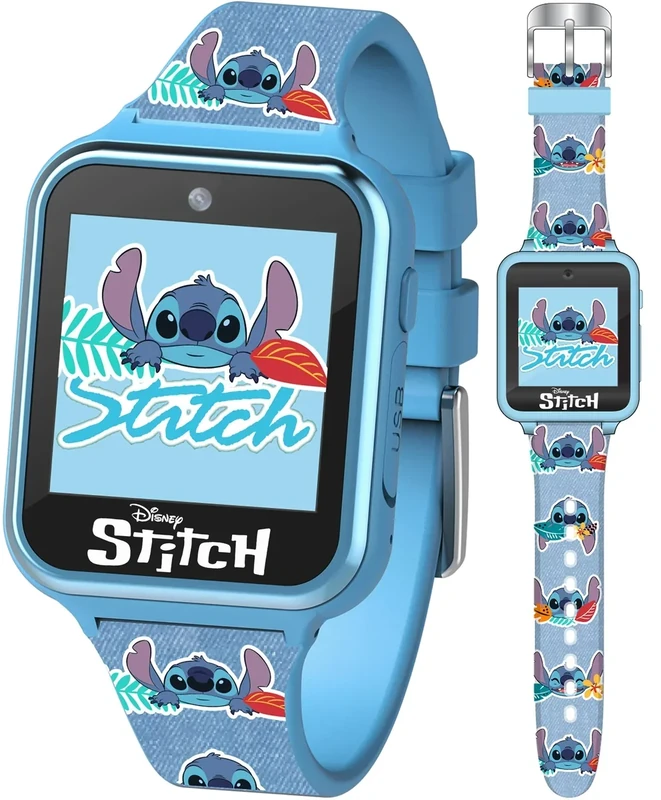 Accutime Disney Stitch Smart Watch - 10 Faces, Camera, Step Counter - Image 1