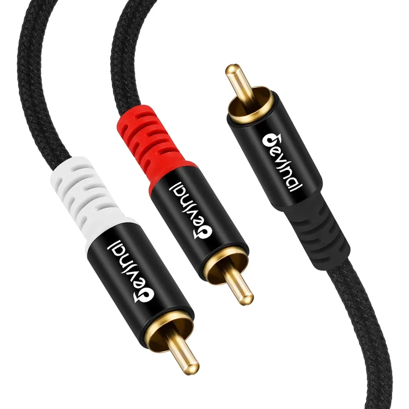 Devinal 1M RCA Y Splitter Cable - 3.3ft Male to Male for Subwoofer
