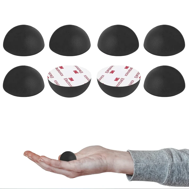 1.25" Silicone Hemisphere Bumpers Isolation Feet Rubber Non-Skid Speaker Pads with Adhesive Record Player Isolation Pads for Small Speaker Spikes,Turntable,Amplifiers, Subwoofer,Monitors,Decks 8 pcs