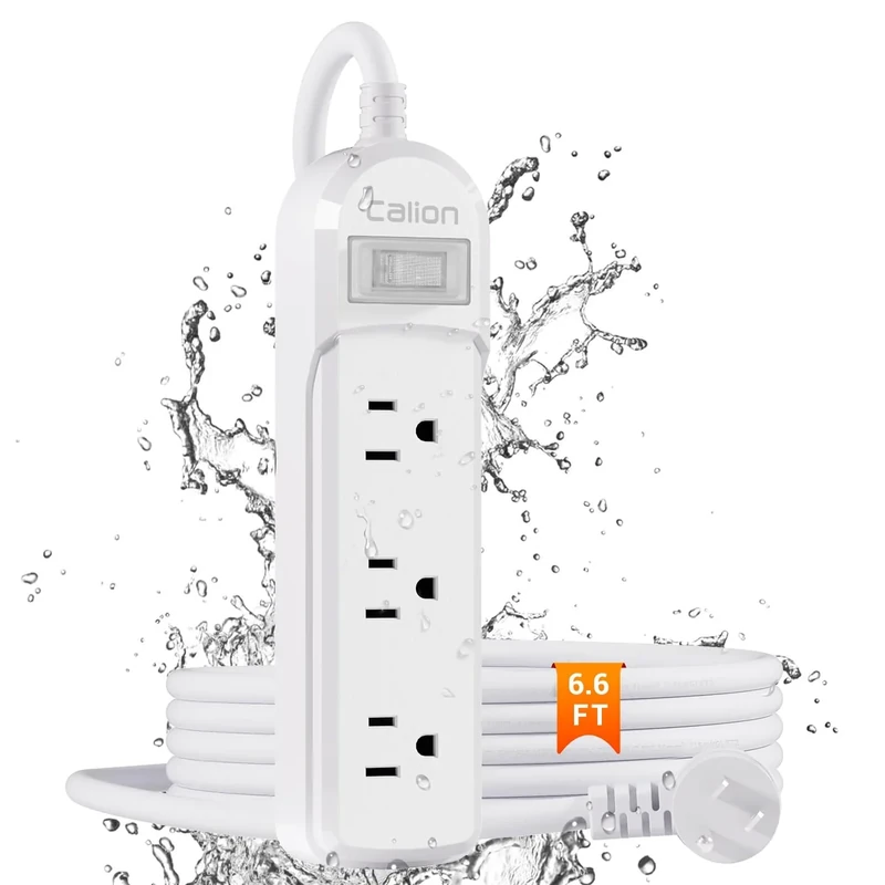 CALIONLTD IPX6 6.6ft Cord, 3 Outlets & Overload Protection