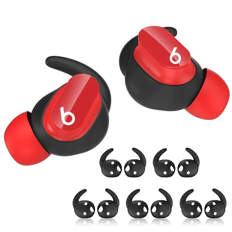 [5 Pairs] for Beats Studio Buds Ear Hooks, Soft Silicone Sport Anti Slip Studio Buds Ear Covers Compatible with Beats Studio Buds Earbuds 2021 [NOT Fit in Case] - Black