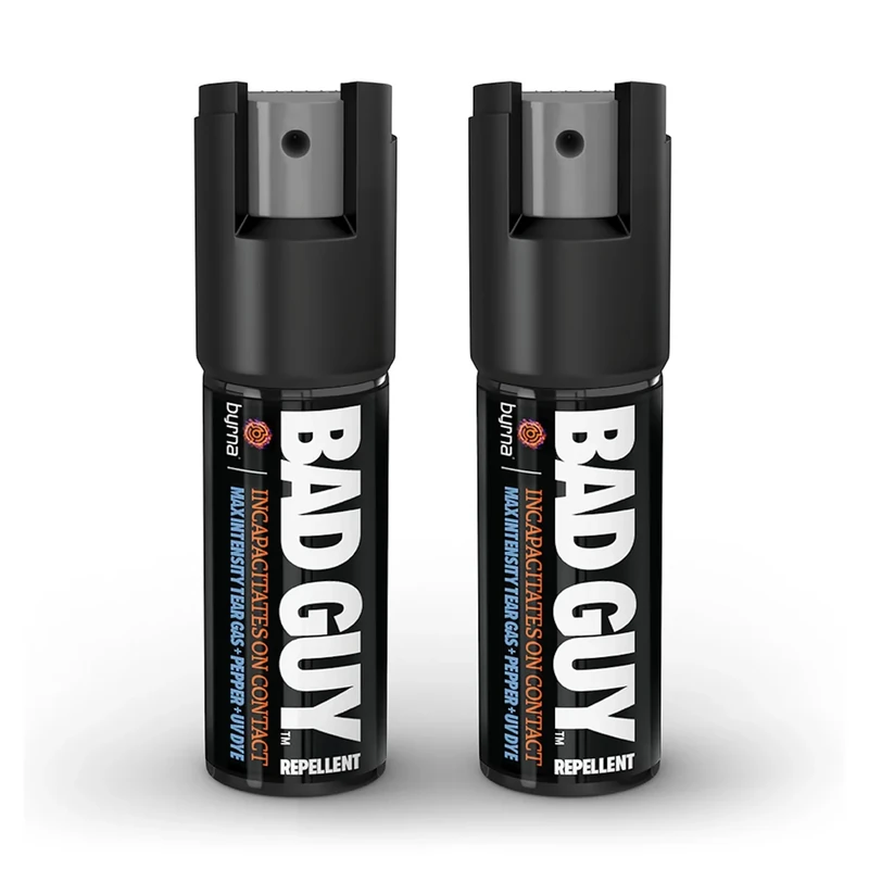 Byrna BGR MAX Pepper Spray + Tear Gas | Maximum Stopping Power | Attacker Tracker UV Marking DYE Technology | Military Strength Self-Defense Stream Spray (0.5 OZ (2 Pack))