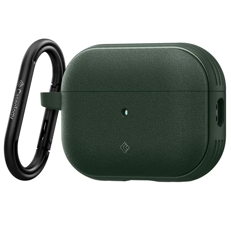 Caseology Vault Compatible with Airpods Pro 2 Case [Keychain Carabiner Included] Designed for Airpods Pro 2nd Generation (2022)(2023)(2024) - Midnight Green