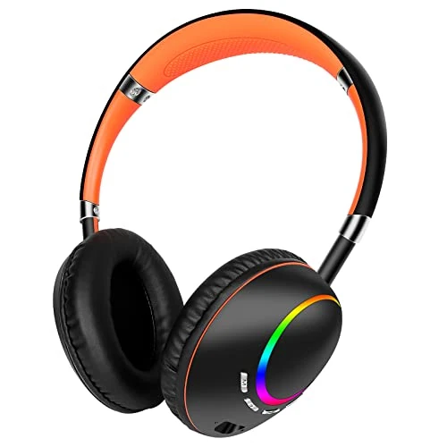 FFZ Kids Headphones Wireless, Kids Headphones for School/Ipad/Car/Airplane, Blue-Tooth V5.1 Headset with Colorful LED Lights, Stretchable Earphones & Soft Earpads - Image 1