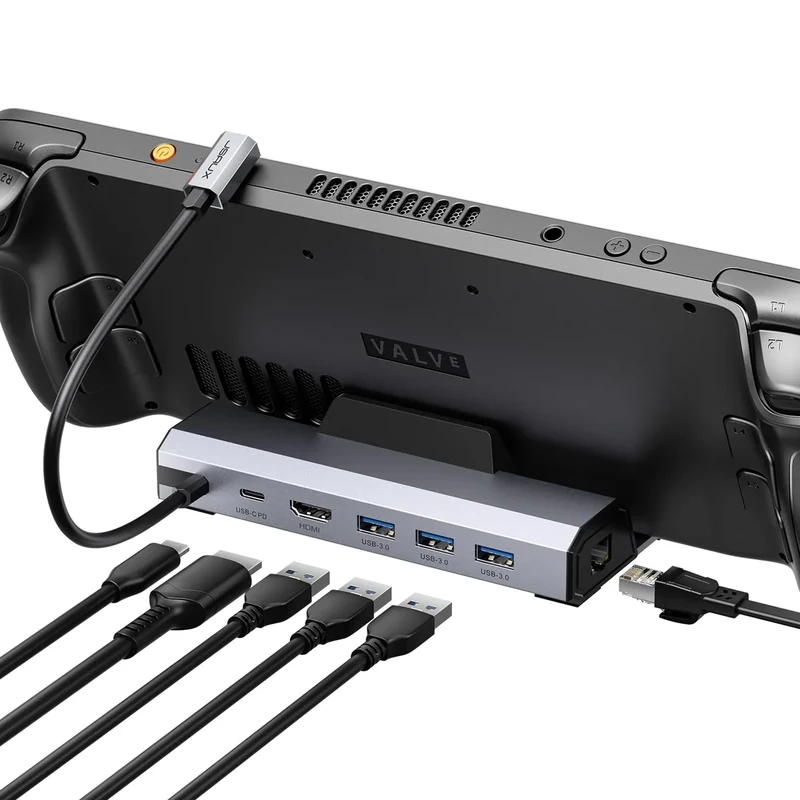 JSAUX 6-in-1 Dock - 4K@120Hz HDMI, 100W PD, 3 USB 3.0 for Steam Deck