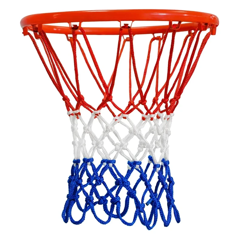 Mr Warm Basketball Net Outdoor,Upgraded Thickening Heavy Duty Basketball Net Replacement(6.88 Ounce), All Weather Anti Whip Basketball Hoop Net -12 Loops (Red White Blue)