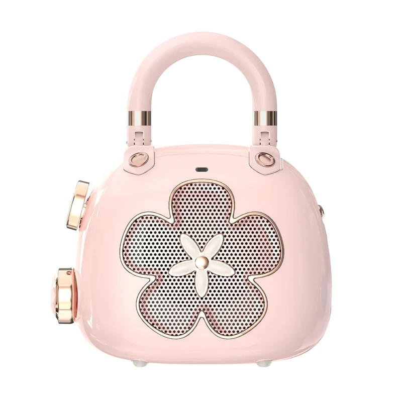 DOSS Candy 2-in-1 Mini Bluetooth Speaker & Cute Bag Charm with Loud Sound - A Perfect Fusion of Impressive Sound and Fashion Charm, Crafted to Surprise Women, Girlfriend, Wife, BFF, Teens-Light Pink
