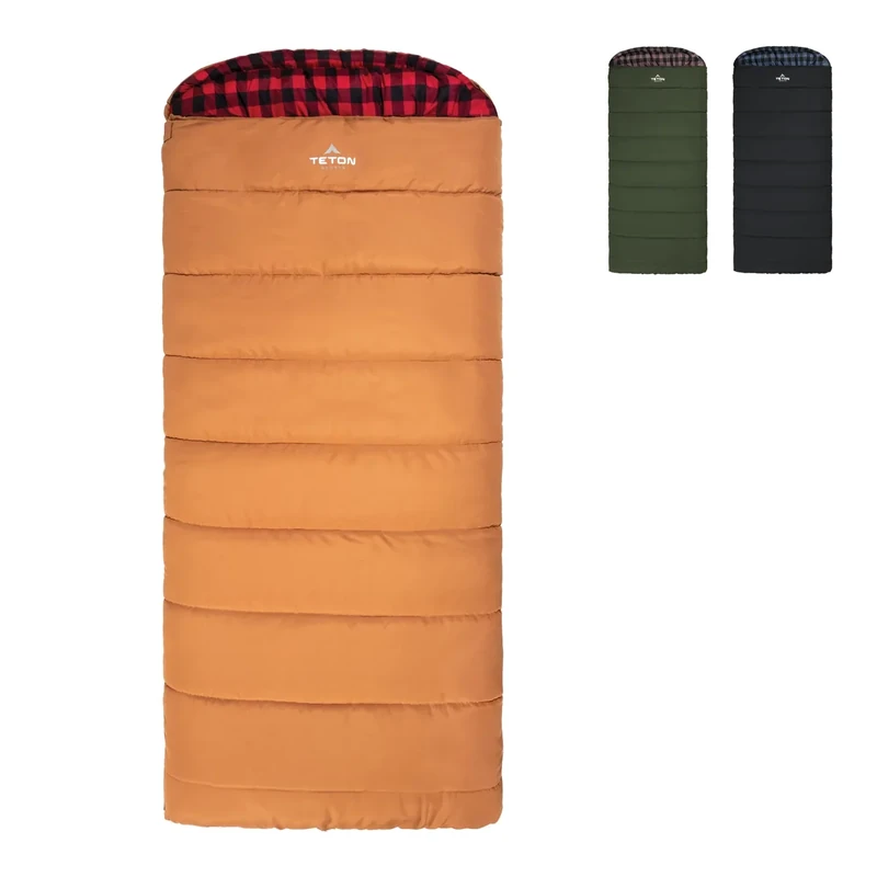Teton Sports Bridger Canvas Sleeping Bag, -35˚F, Cold Weather Winter All-Season Outdoor Gear, Car & Tent Camping Accessories & Essentials - Pecan/Fox