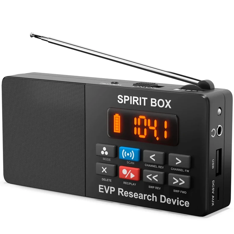 PARANORMIC Spirit Box Kit – Compact Ghost Hunting Equipment with Fast Sweep & 6+ Hours Use of EVP Recording, 32GB Card Included