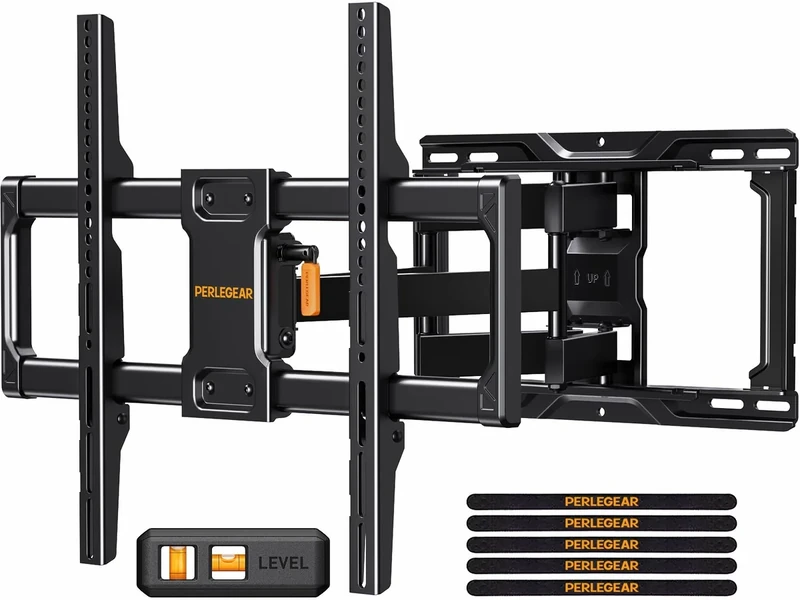 Perlegear Full Motion TV Wall Mount - 42-84" TVs, 132 lbs, Swivel