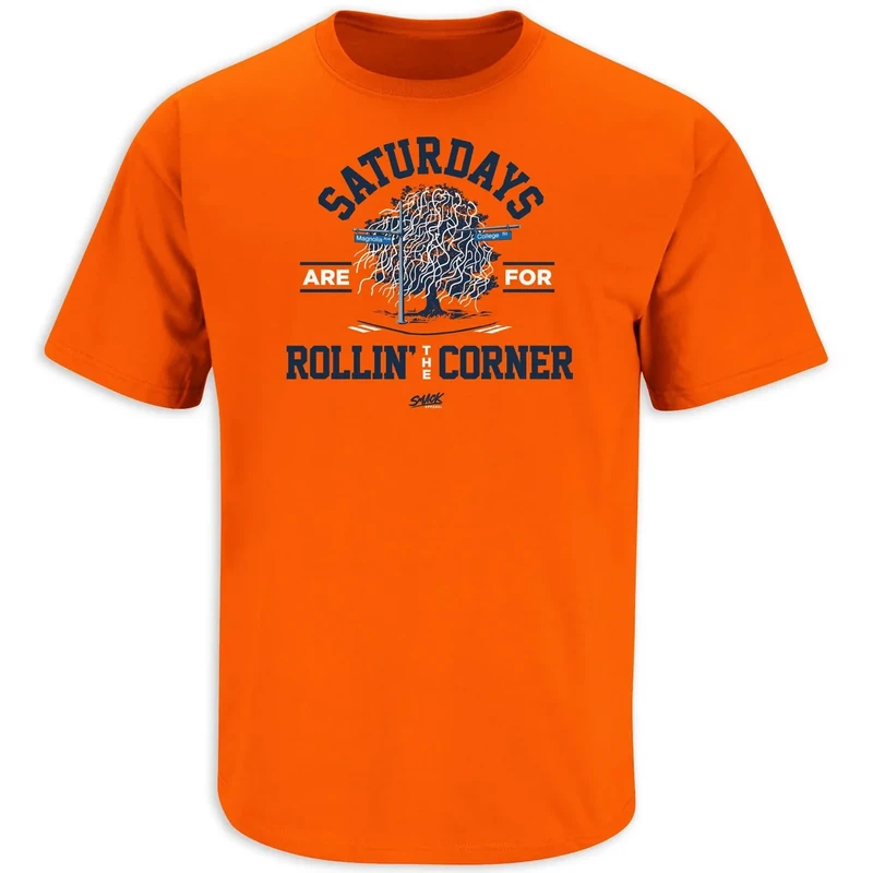 Smack Apparel Saturdays T-Shirt for Auburn College Fans (SM-5XL) (Orange Short Sleeve, XX-Large)