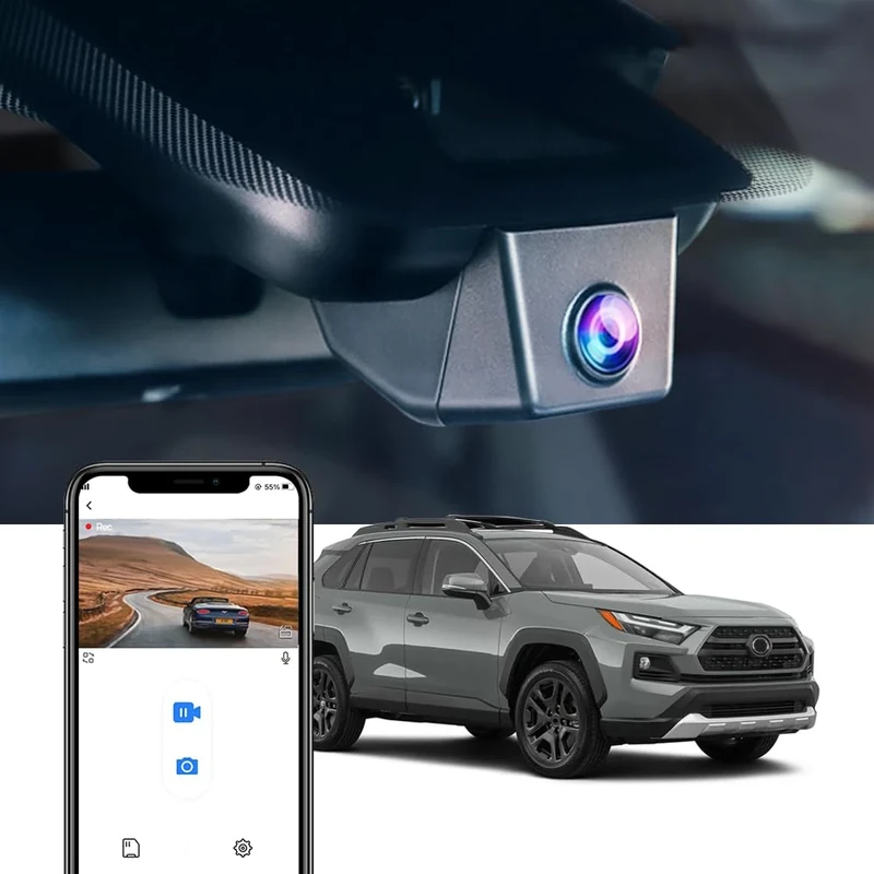 Fitcamx Used 4K Dash Cam Suitable for Toyota RAV4 2022-2025 (Model B/with Vent Hole on Cover), OEM Look, UHD 2160P Video, Built-in WiFi & APP, Loop Recording, G-Sensor, Plug & Play, NO SD Card