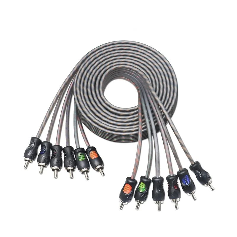 RECOIL RCI612 100% Oxygen Free Copper 12ft 6-Channel RCA Audio Cable, Twisted Pair with Noise Reduction - Image 1