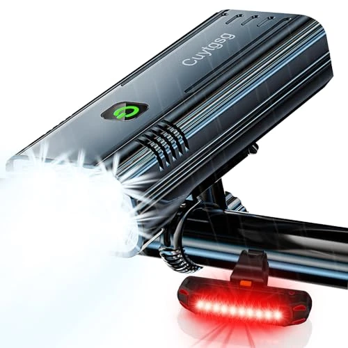2025 Upgrade Super Bright Rechargeable Bike Lights for Night Riding,6 LED High Lumen 10 Mode Bike Headlight Taillight,360°Rotatable Brackt,Aluminum Front Lights,Runtime 48+ hrs,Shockproof Waterproof - Image 1