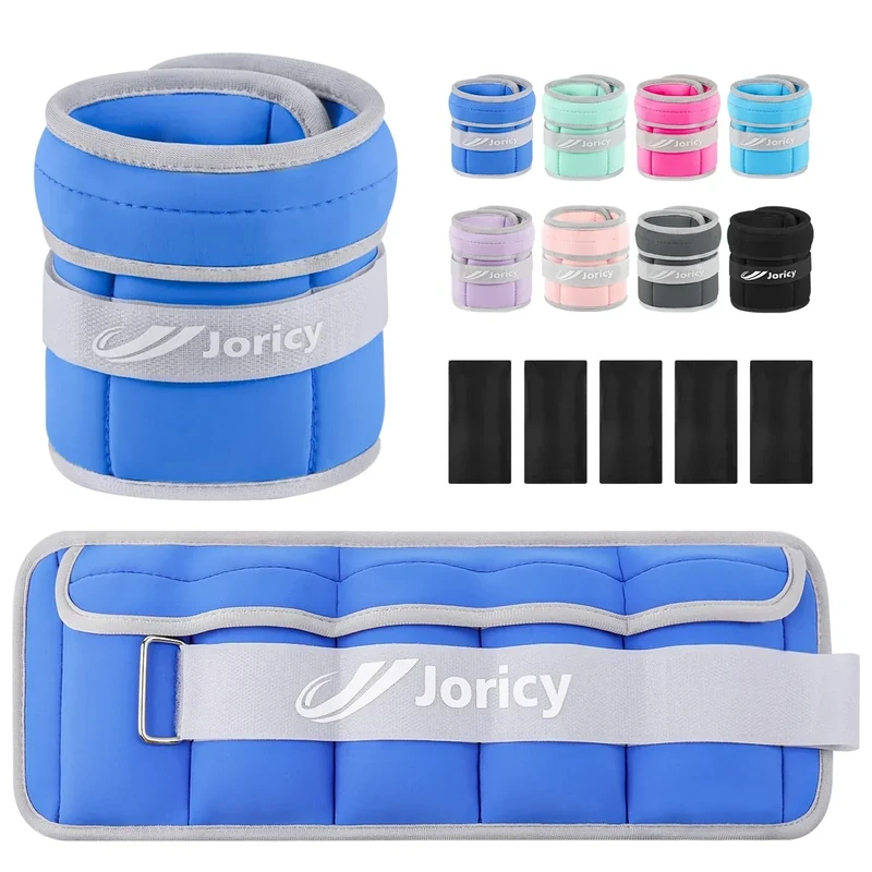 Adjustable Ankle Weights for Women Men 1-5 LBS 1 Pair Wrist Leg Arm Weights with Removable Weight, Strength Training Weight for Jogging, Walking, Running, Fitness, Gym Workout, Dark Blue