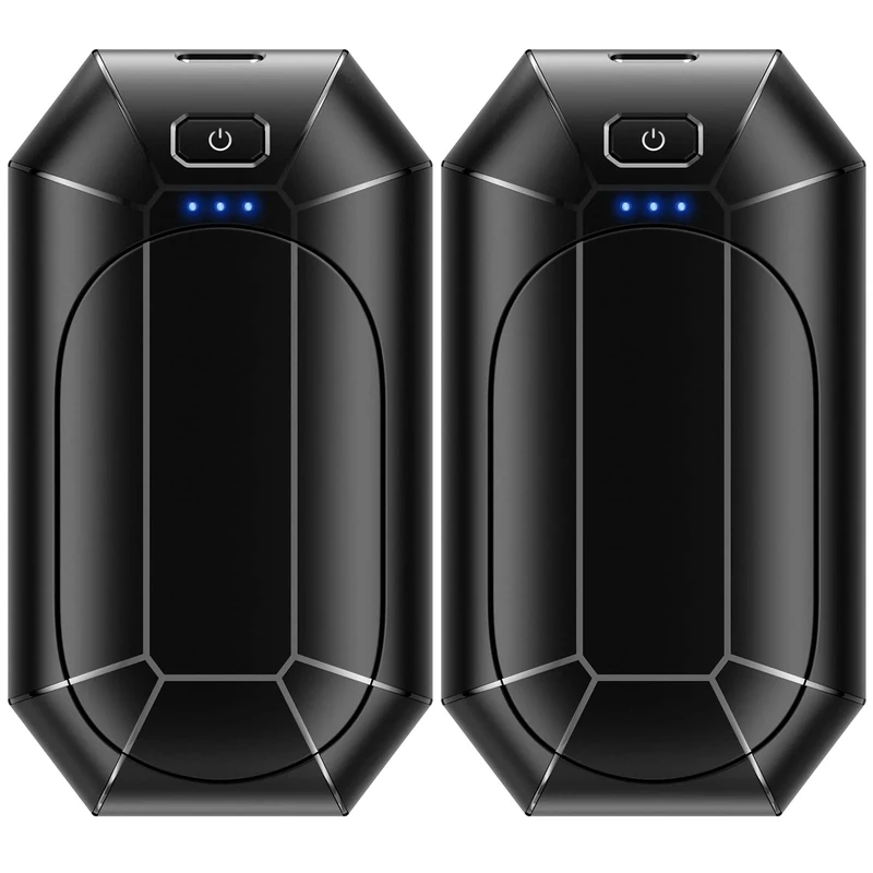 Hand Warmers Rechargeable, Dnaleao 2 Pack 4000mAh Electric Portable Pocket Heater, Heat Therapy Great for Outdoors, Hunting, Golf, Camping, Warm Gifts（Black）