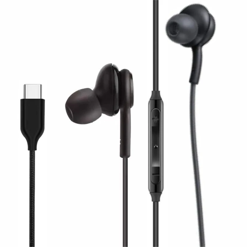 2026 Completely Upgraded Version Earbuds Stereo in-Ear Headphones 3-Year Warranty for Samsung Galaxy S25 S24 S23 S22 S21 S20, Note 10, 10+ with Microphone and Volume Remote Type-C Connector-Black - Image 1