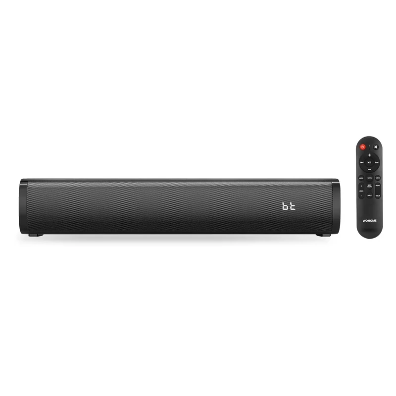 Wohome 2.1 Small Sound Bars for TV, Built-in Subwoofer with 6 Levels Voice Enhancement, 16 Inches Bluetooth 5.3 Soundbar Speakers with Optical/AUX/USB Connection
