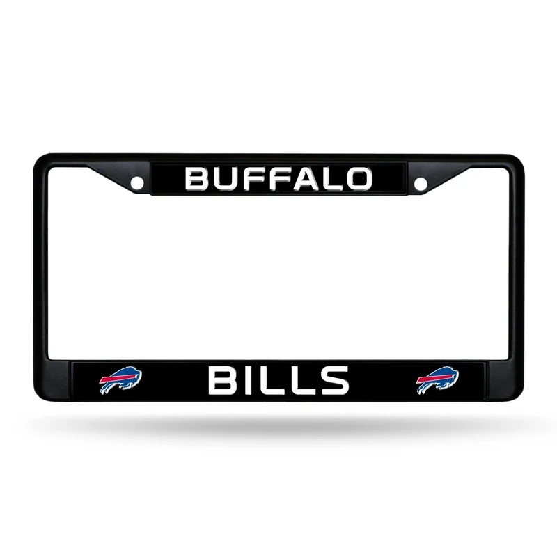 Rico Industries NFL Football Buffalo Bills Black Chrome Frame with Plastic Inserts 12" x 6" Car/Truck Auto Accessory