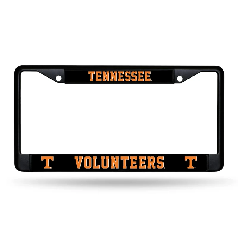 Rico Industries NCAA Tennessee Volunteers Black License Plate Frame 12" x 6" Black Chrome Frame 12" x 6" Car/Truck Auto Accessory