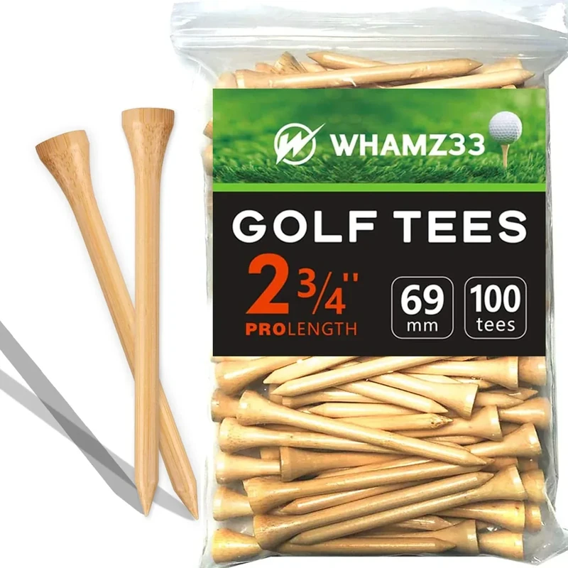 WHAMZ33 W Professional Bamboo Golf Tee3 1/4 inch Tee Pack of 100, Natural Color