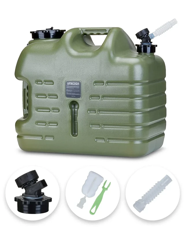 UPWOIGH Camping Water Container, 8.2 Gallon Water Jug(17.2x14.6x9.9 in), Truly No Leakage Water Storage, Big Green Water Tank,BPA Free Portable Emergency Water Storage for Camping, Hiking,Hurricane - Image 1