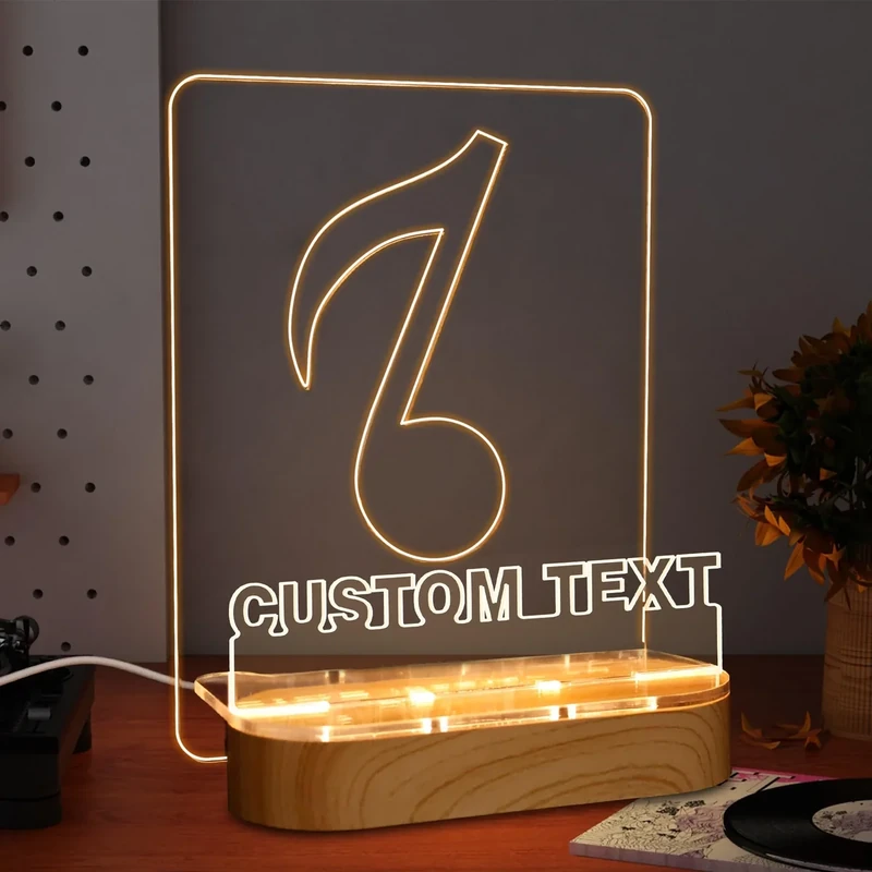 YuanDian Light up Personalised Vinyl Record Stand, Now Playing Customize Record Stand, Wooden Acrylic Holder for Vinyl Album Display Storage, Record LED Display Collection Holder