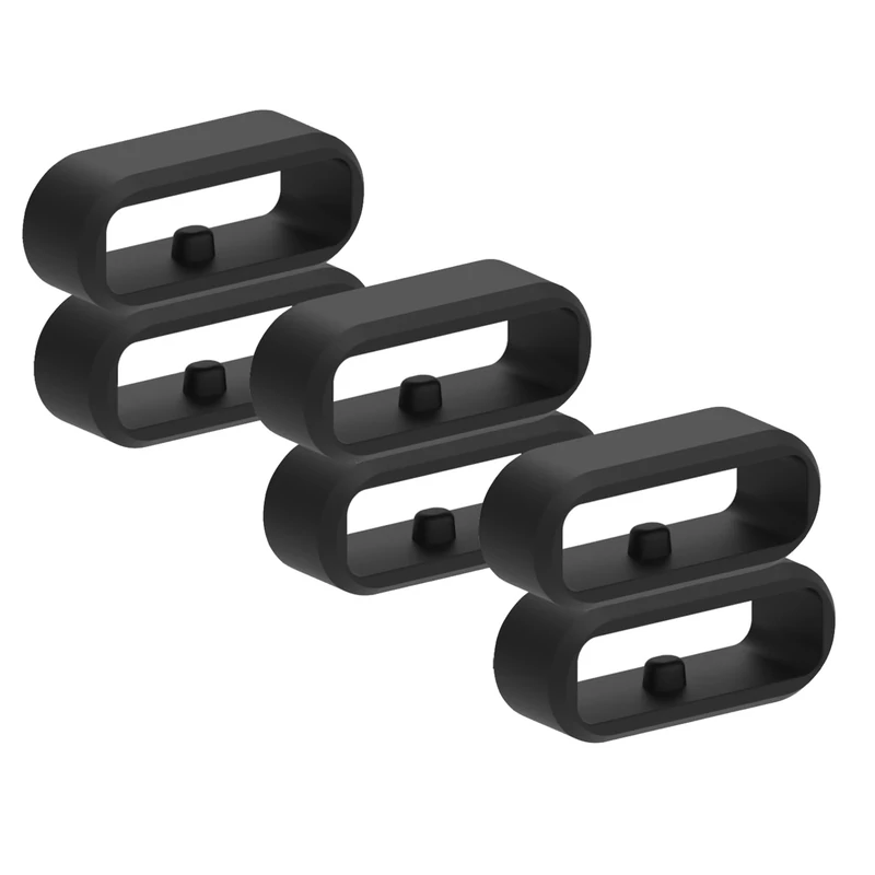 RuenTech 6-Pack Band Keeper Compatible with Disney Magic Band+/2.0, Silicone Fastener Rings Security Loop/Holder/Clips (Black-6pcs)