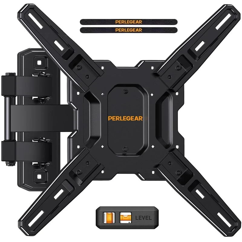 Perlegear Full Motion TV Mount - 26-65", 82 lbs, Tilt Swivel Extend