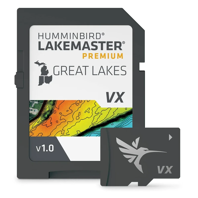 Humminbird LakeMaster Premium Great Lakes V1 Map SD Card for Fish Finders
