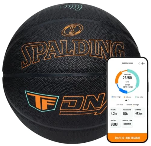 Spalding TF DNA Smart Basketball + 1 Yr App Subscription Bundle I iOS and Android Compatible I All Surface Material