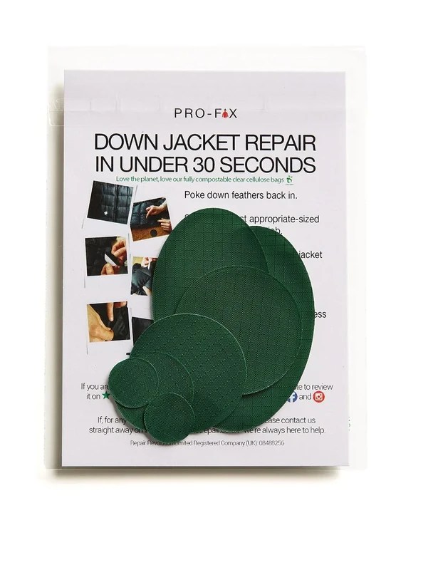 Self-Adhesive Waterproof Repair Patch Kit - 30-Second Fix for Down Jackets, Tents, Sleeping Bags, Backpacks, Outdoor and Camping Gear - Pre-Cut Nylon, Multiple Colors (Bottle Green)