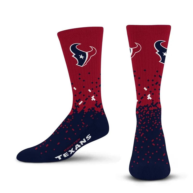 For Bare Feet NFL HOUSTON TEXANS Spray Zone Crew Sock Team Color Youth