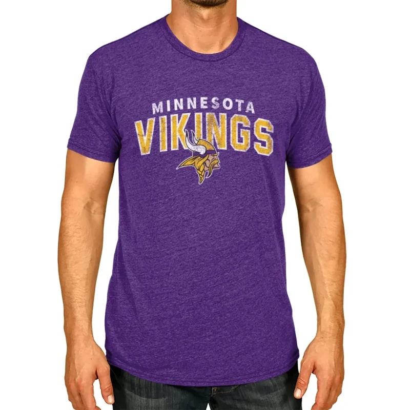 Team Fan Apparel NFL Starting Fresh Short Sleeve Heather T-Shirt - Adult Sports Gear for Men and Women (Minnesota Vikings - Purple, Small)