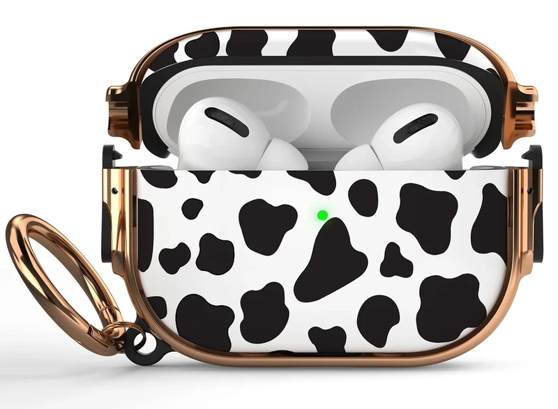 Maxjoy Cow Print AirPods Pro Case with Lock & Keychain - Shockproof