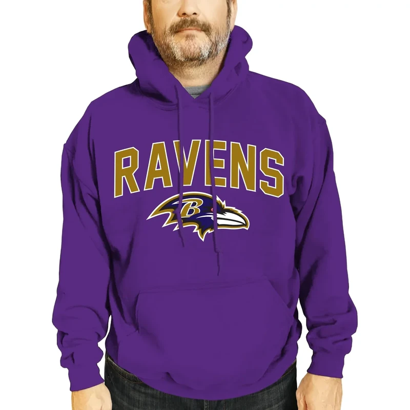 Team Fan Apparel NFL Home Team Hoodie - Adult Hooded Sweatshirt - Pro Football Fleece Hoodie - Pullover Sweatshirt (Baltimore Ravens - Purple, Small)