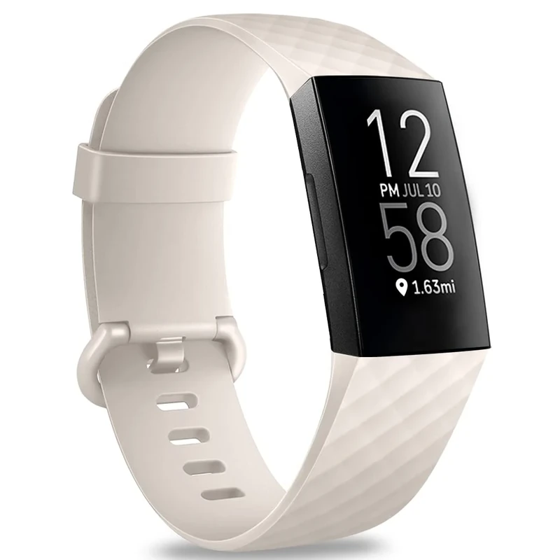 Hamile Bands Compatible with Fitbit Charge 4 / Fitbit Charge 3 / Fitbit Charge 3 SE, Waterproof Replacement Watch Strap Fitness Sport Band Wristband for Women Men, Small,Apricot