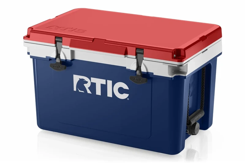 RTIC Ultra-Light 32 Quart Hard Cooler Insulated Portable Ice Chest Box for Drink, Beverage, Beach, Camping, Picnic, Fishing, Boat, Barbecue, 30% Lighter Than Rotomolded Coolers, Patriot